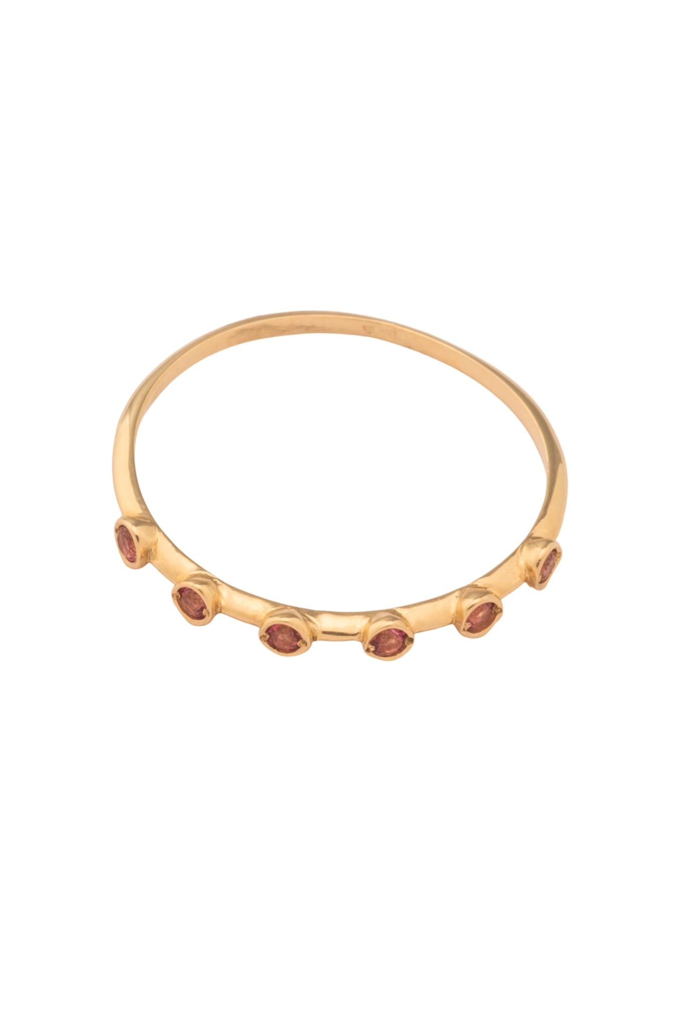 Anillo de oro sólido en 14 kilates con seis amatistas rosas biseladas..png