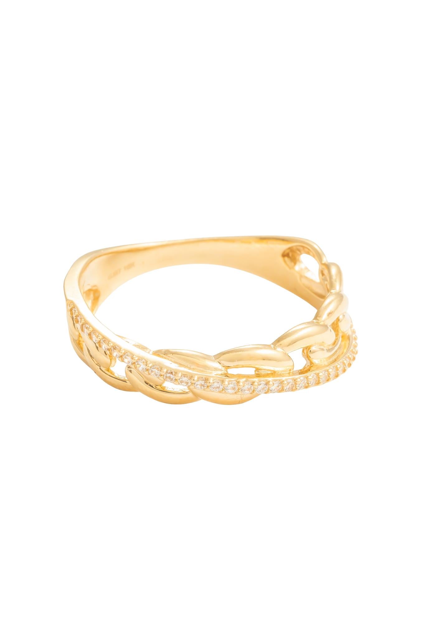 Anillo en 10 kilates con brazo doble de churumbela y cadena lisa.png
