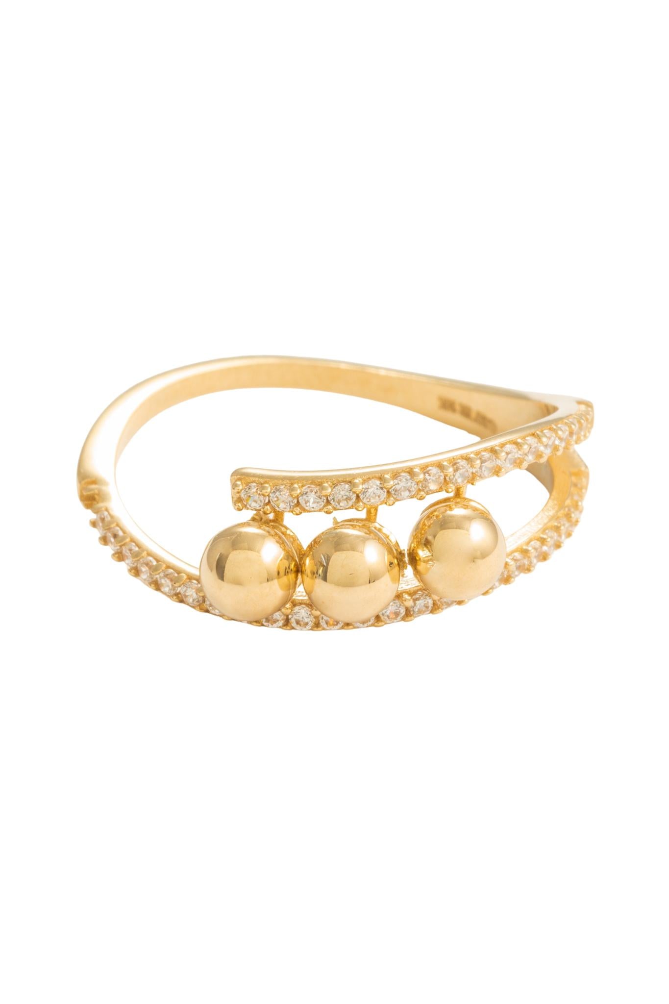 Anillo en 10 kilates con brazo doble de churumbelas y tres bolas lisas.png
