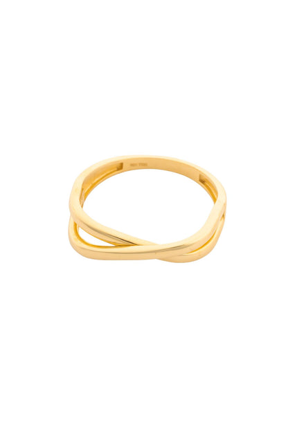 Anillo en 10 kilates con tiras lisas en X.png