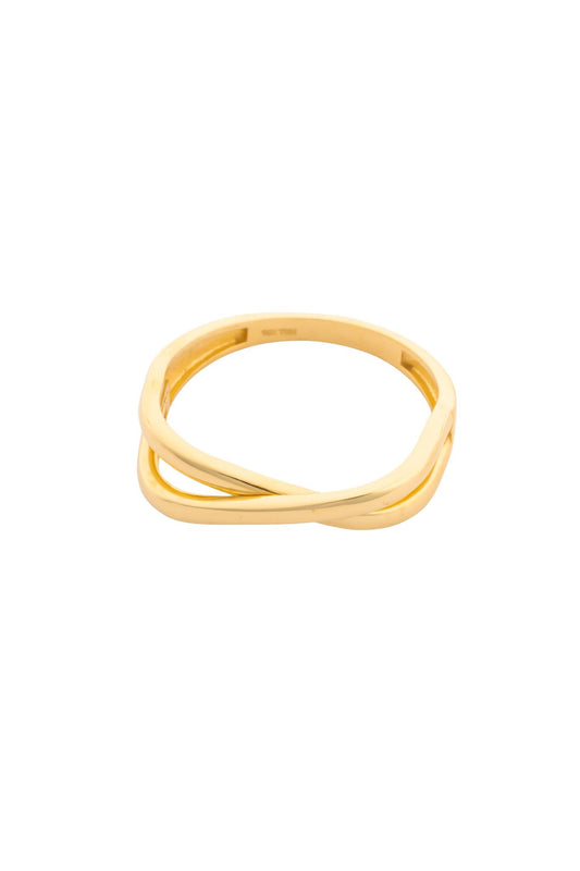 Anillo en 10 kilates con tiras lisas en X.png