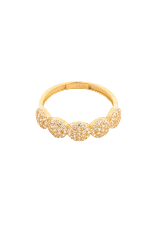 Anillo en 14 kilates con cinco bolitas aplastadas y zirconias.png