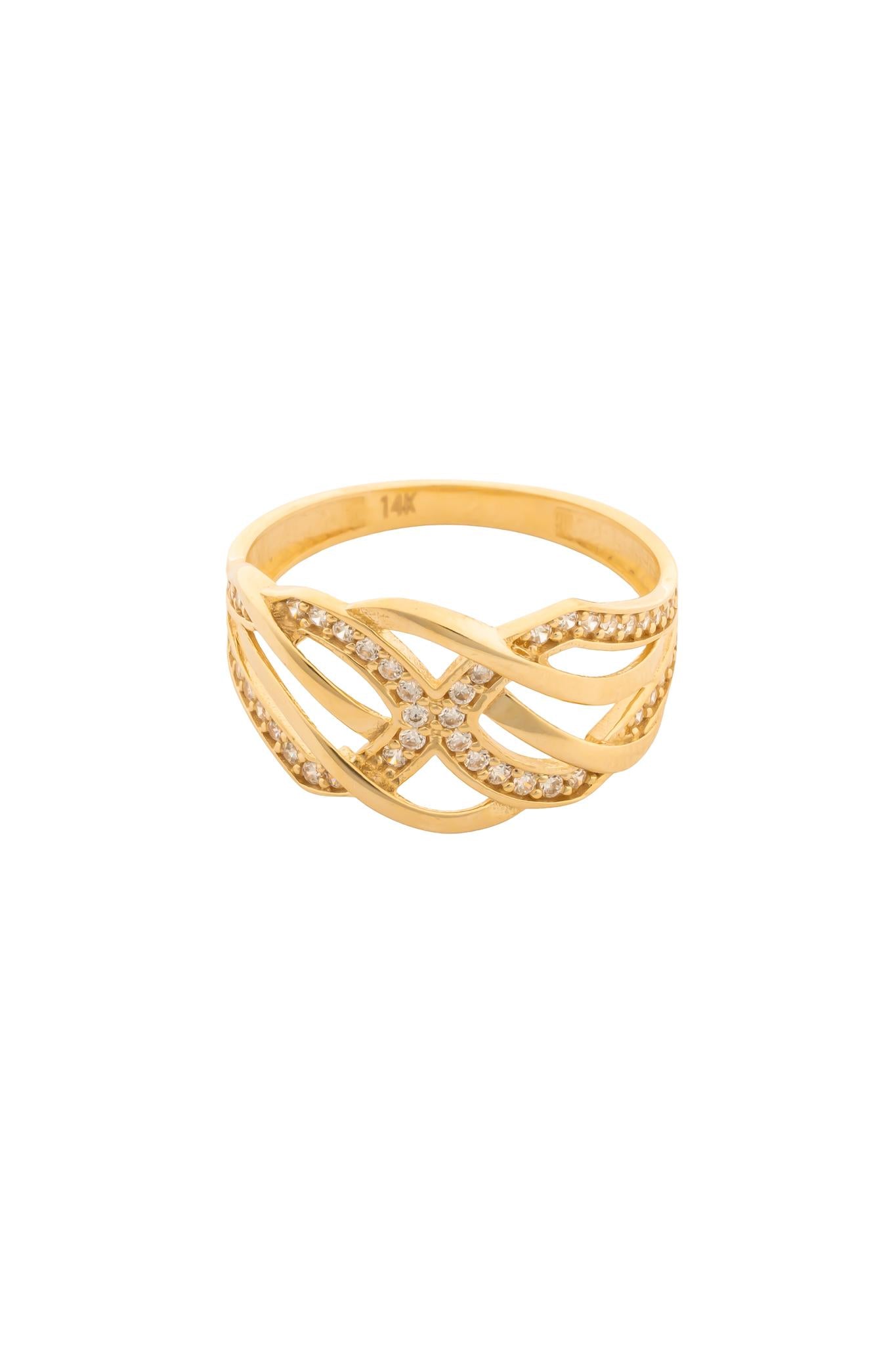 Anillo en 14 kilates con triple trenzado, zirconia y liso.png
