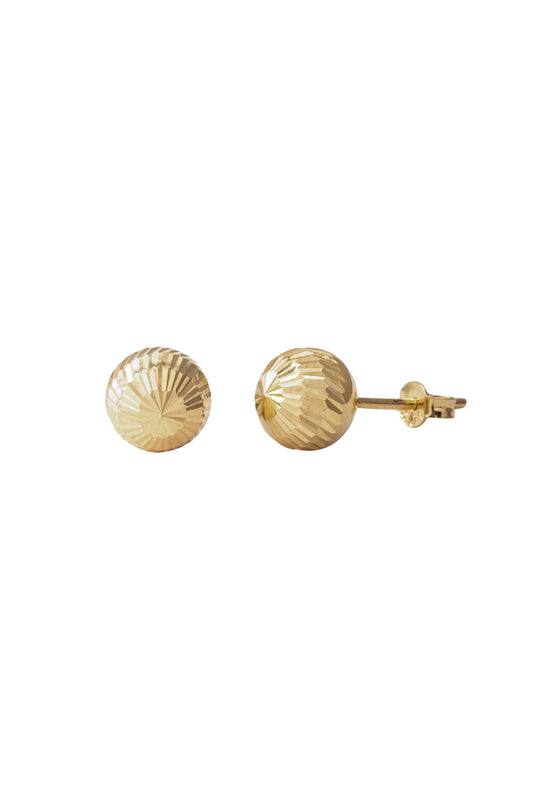 Arete de oro solido en 10 kilates con forma de bola diamantado en linea .png