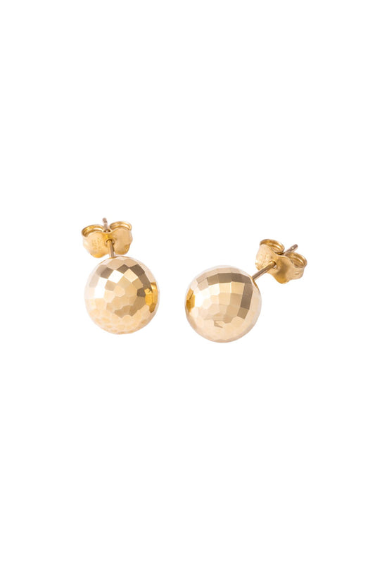 Arete de oro solido en 10 kilates con forma de bola disco grande.png
