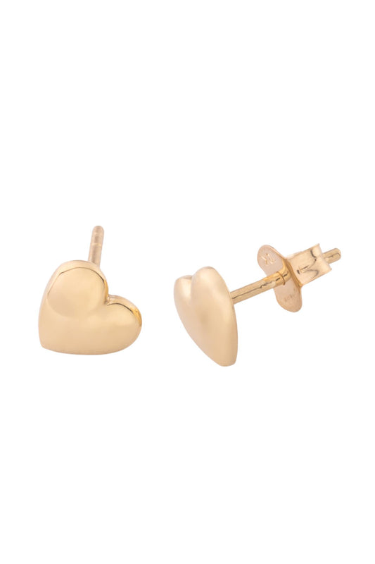 Arete de oro sólido en 10 kilates con forma de corazón luneta liso..png