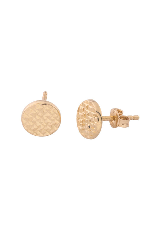 Arete de oro sólido en 10 kilates con forma de tachuela grande diamantada..png
