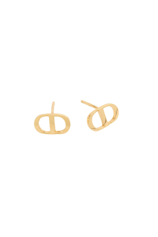 Arete de oro sólido en 10 kilates con iniciales CD lisas..png