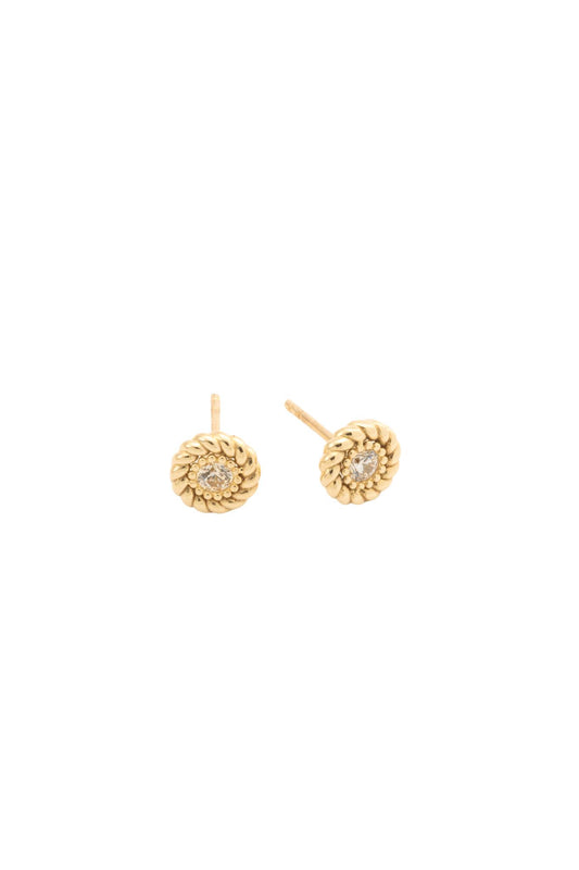 Arete de oro sólido en 10 kilates con zirconia blanca al centro y contorno liso estilo cuerda..png