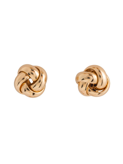 Arete de oro sólido en 14 kilates con nudo oro amarillo cuatro vueltas..png