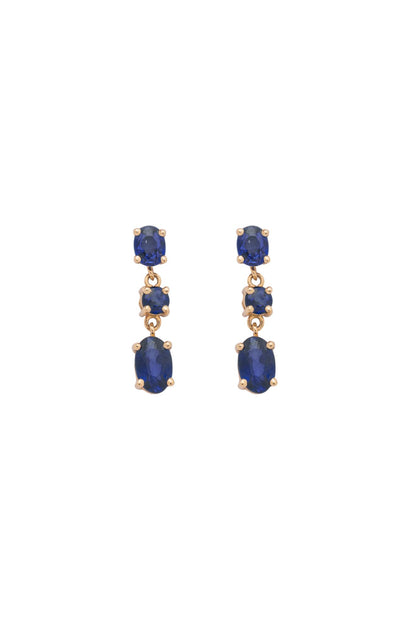 Arete de oro sólido en 14 kilates con zafiros colgantes de distintos tamaños..png