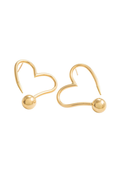 Arete en 10 kilates con corazón, bola lisa y pico.png