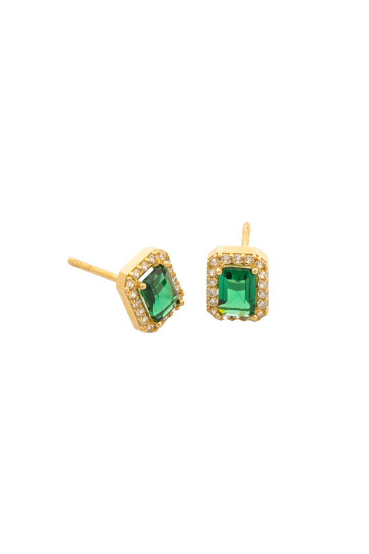 Arete en 10 kilates rectangular con zirconia verde y zirconias alrededor.png