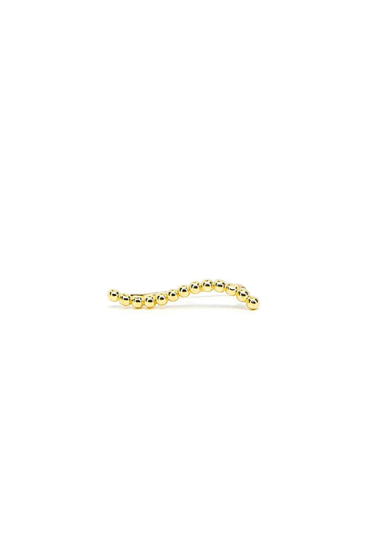 Arete lambada de oro solido de 10 kilates con un estilo de bolitas.png