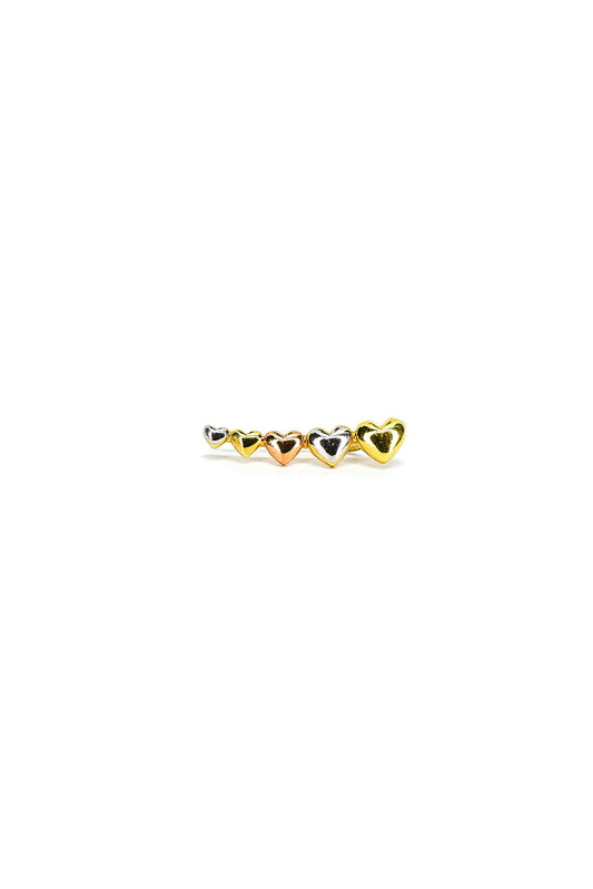 Arete lambada de oro solido de 10 kilates con un estilo de corazones en oro florentino .png