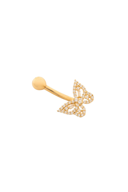 Arete ombligo en 14 kilates con mariposa de zirconia.png
