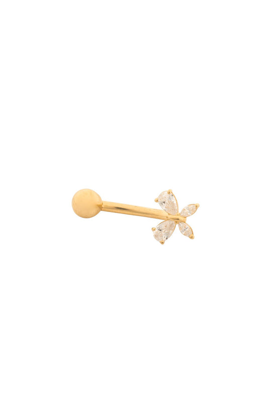 Arete ombligo en 14 kilates con mariposa y zirconias cuadradas.png