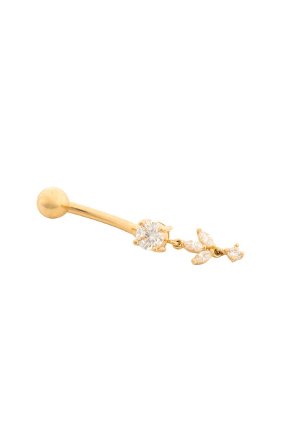 Arete ombligo en 14 kilates con zirconia colgante y pétalo de zirconia.png