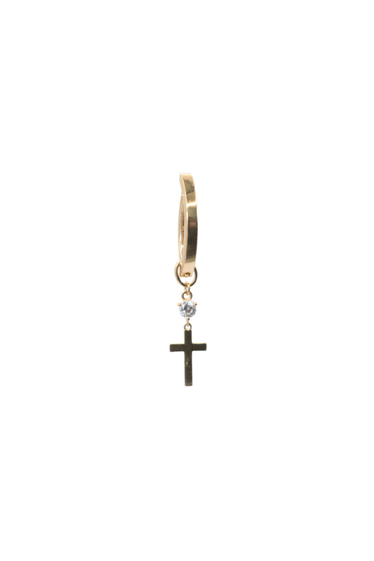 Arete piercing ombligo 14 kilates broche rectangular y dije de zirconia con cruz lisa..png