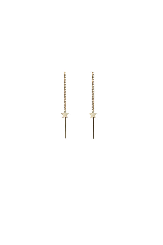 Arete violador de oro solido de 10 kilates con estrella al finalizar.png