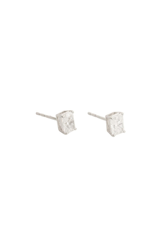 Aretes 14K con diamante de 1 punto corte baguette montado en oro blanco..png