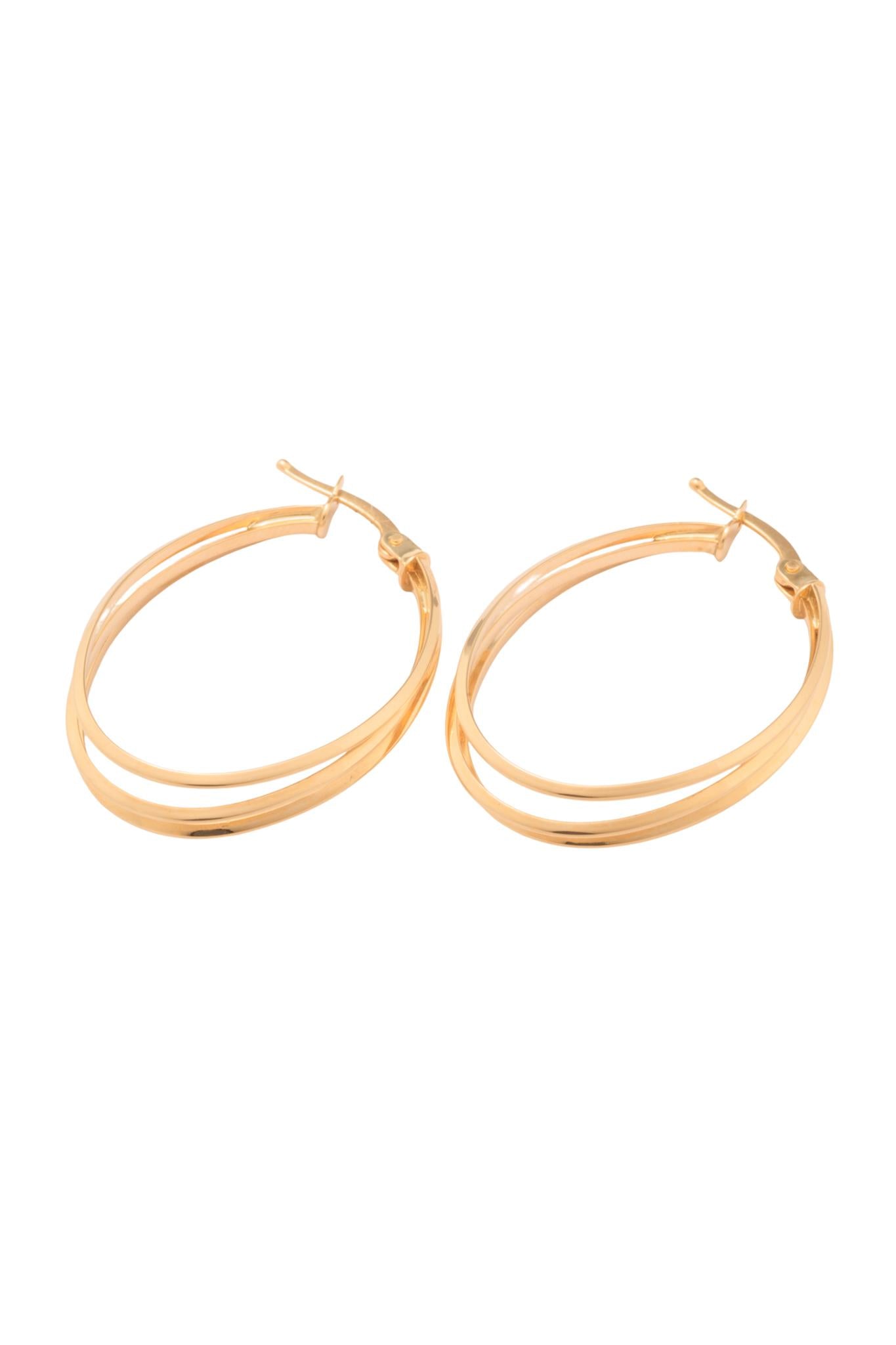 Arracada 10 kilates estilo de canasta de tres líneas delgadas lisas..png