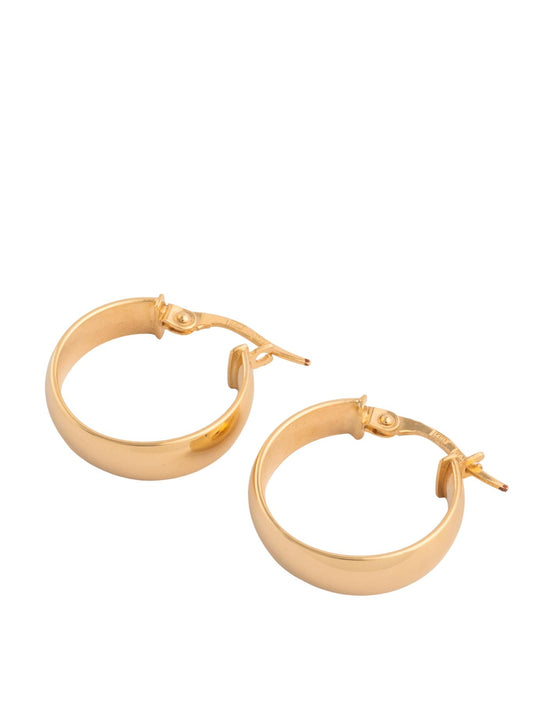 Arracada de oro sólido en 14 kilates con forma clásica lisa seminflada..png