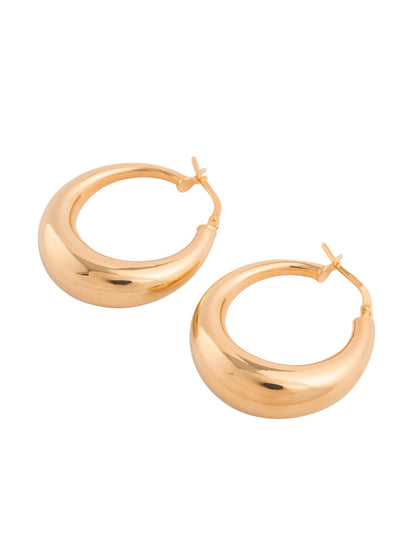 Arracada de oro sólido en 14 kilates con forma de canasta lisa inflada..png