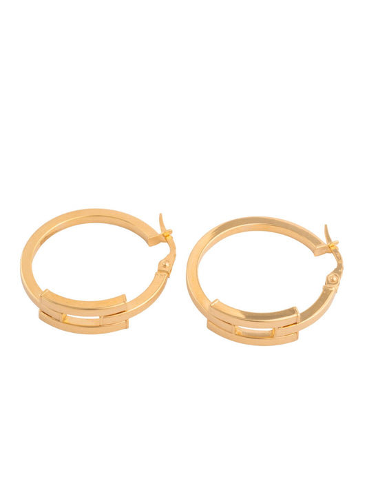 Arracada de oro sólido en 14 kilates con rectángulo centro hueco..png