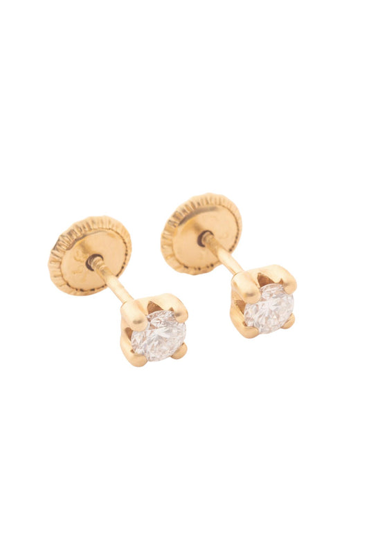 Broquel de oro sólido en 14 kilates con diamante D: 0,22 CT montado en oro amarillo..png