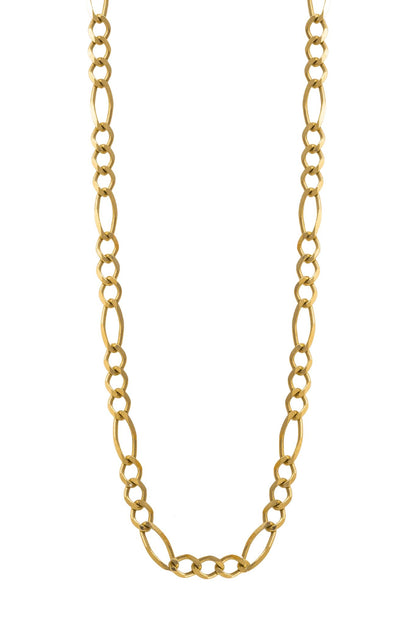 Cadena de oro solido de 10 kilates con un tejido eslabón figaro.png