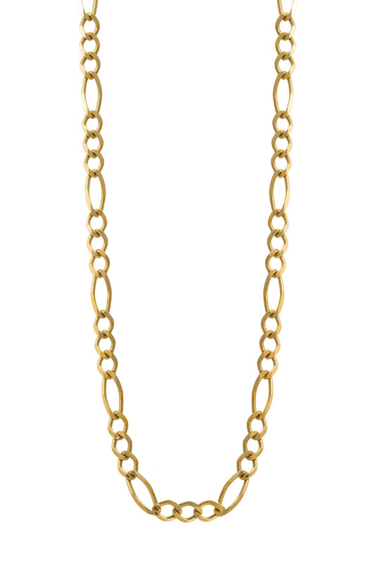 Cadena de oro solido de 10 kilates con un tejido eslabón figaro.png