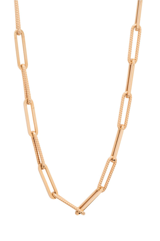 Cadena de oro sólido en 10 kilates con eslabon alargado de dos estilos, uno liso y el otro con textura de punto.png