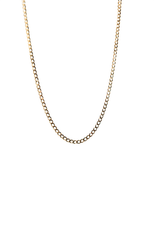 Cadena de oro sólido en 10 kilates con eslabón cubano grosor 0.5 mm..png