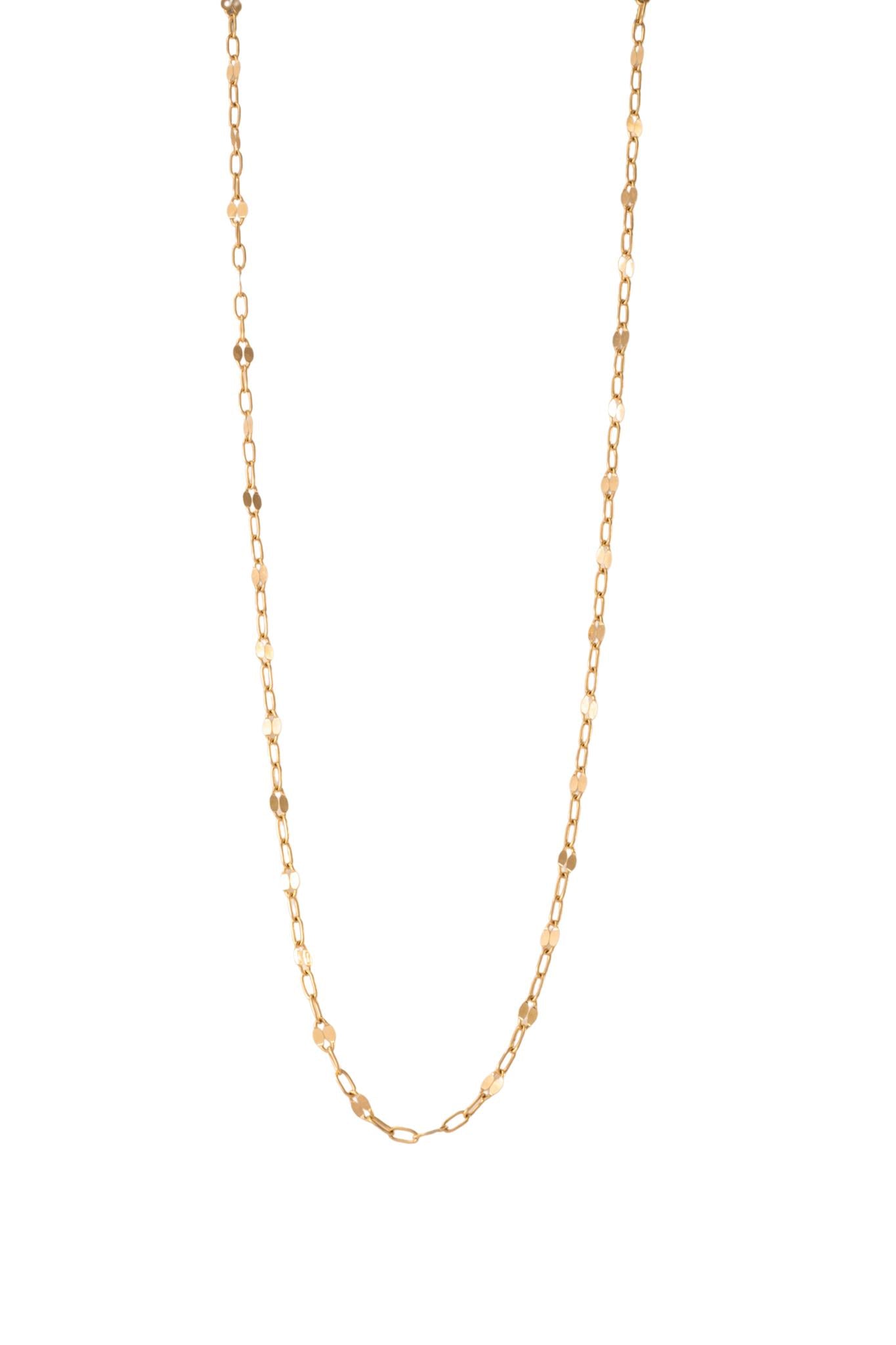 Cadena de oro sólido en 10 kilates con tejido de eslabones rectangulares mini y grano de café chicos..png