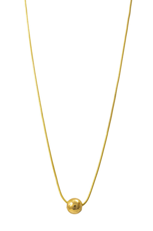 Collar de oro solido de10 kilates con un bolita dorada al final.png