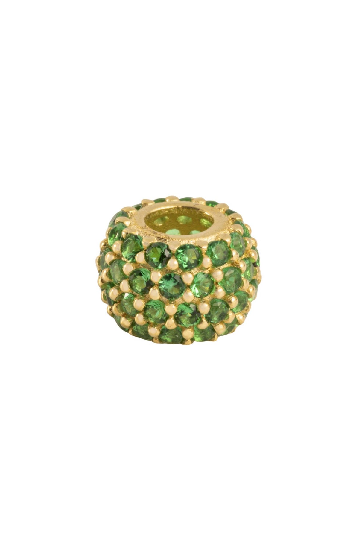 Dije 10 kilates, bola tupida con zirconias verdes..png