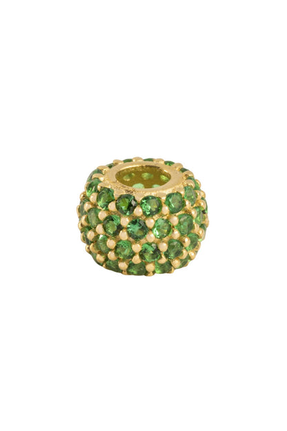 Dije 10 kilates, bola tupida con zirconias verdes..png
