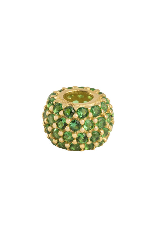 Dije 10 kilates, bola tupida con zirconias verdes..png