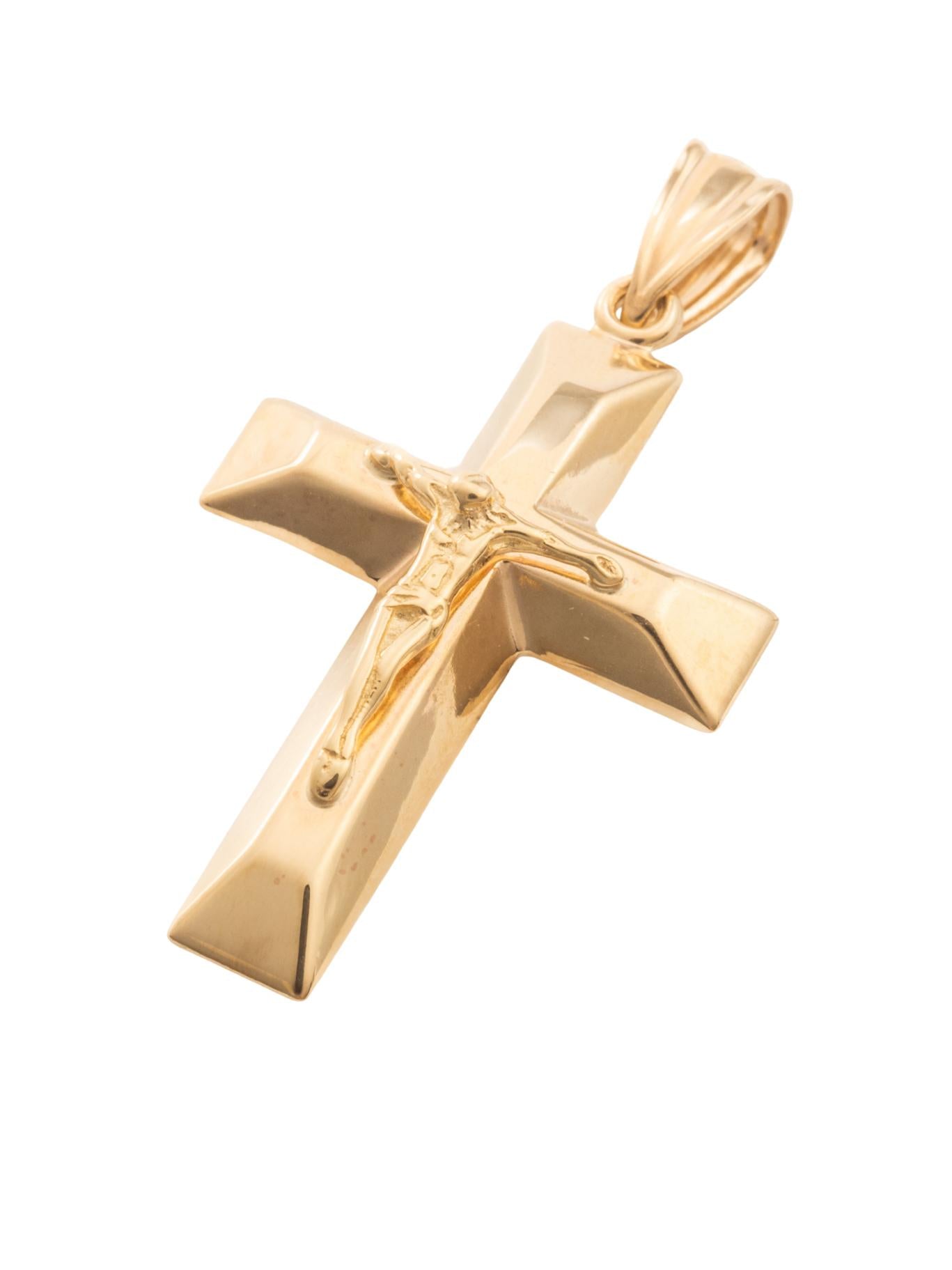 Dije 10 kilates cruz 3D y cristo oro amarillo liso.png