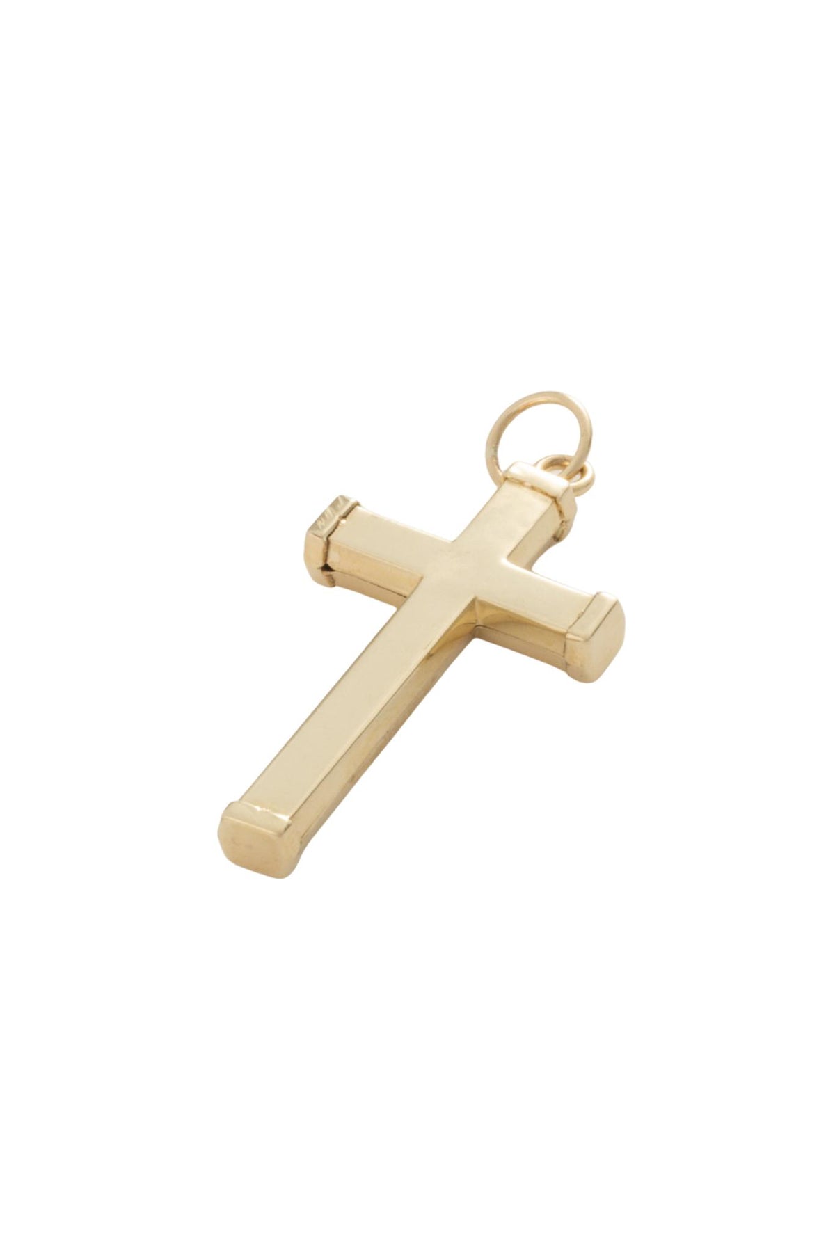 Dije 10 kilates, cruz con orillas en relieve, oro amarillo..png