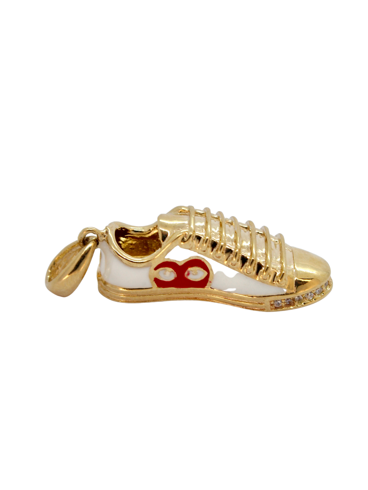 Dije de 10 kilates de tenis esmaltado en oro blanco con corazón rojo..png