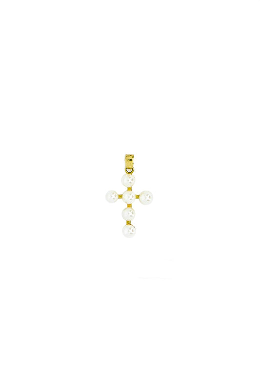 Dije de oro solido de 10 kilates con forma de cruz con perlas.png