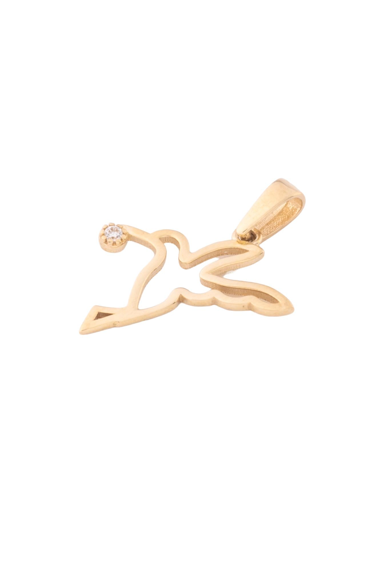 Dije de oro solido en 10 kilates con contorno de colibrí y en la punta una zirconia pequeña.png
