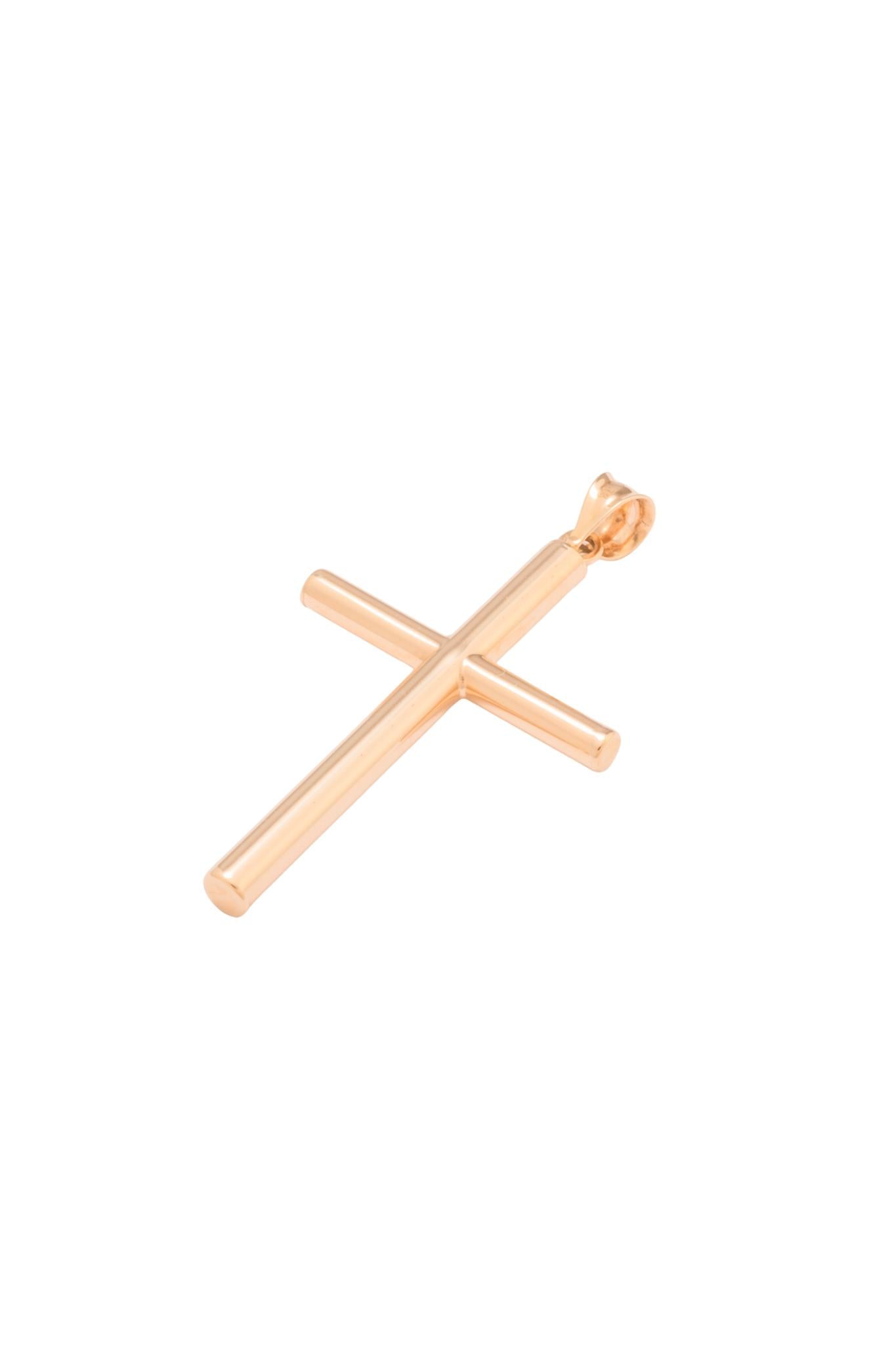 Dije de oro sólido en 10 kilates con forma de cruz cilindrica.png