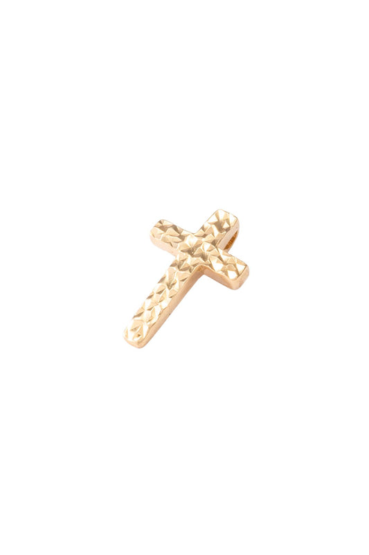 Dije de oro solido en 10 kilates con forma de cruz estilo diamantado.png