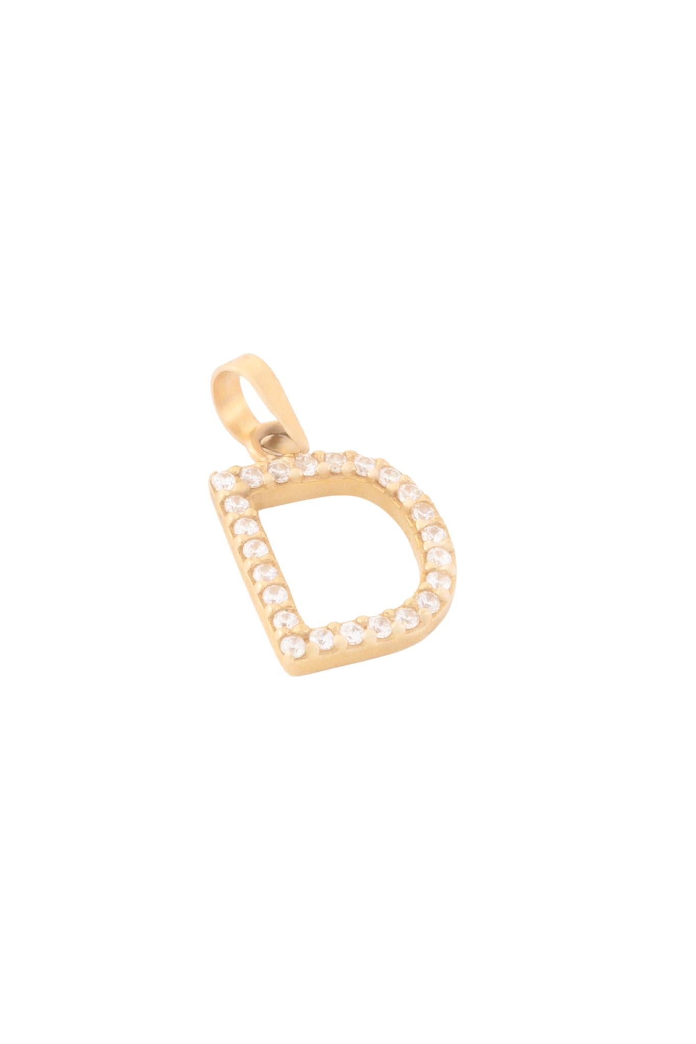 Dije de oro sólido en 10 kilates con forma de inicial de zirconias "D".png
