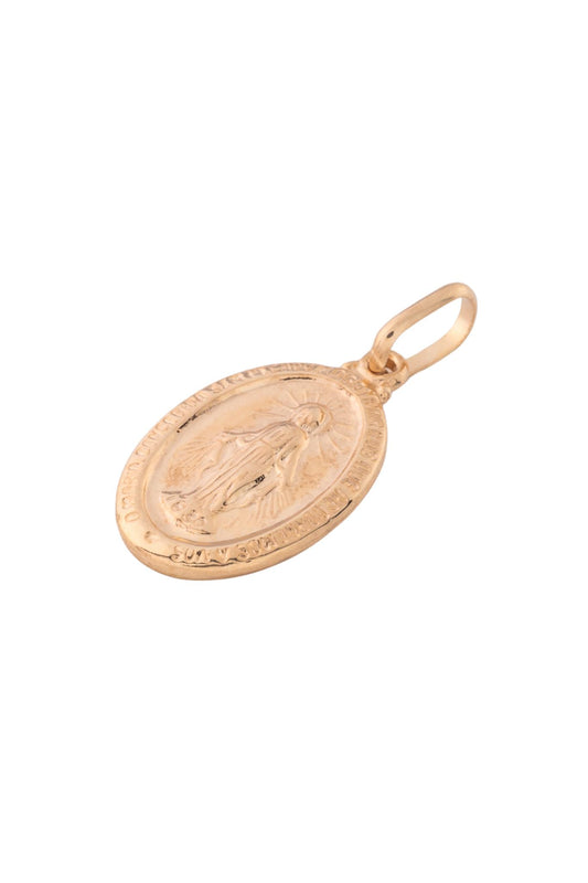 Dije de oro solido en 10 kilates con forma de medalla milagrosa sencilla.png