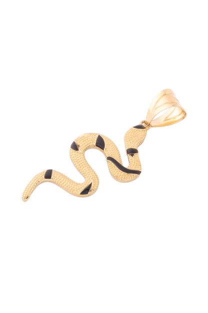 Dije de oro solido en 10 kilates con forma de vibora con parches negros.png
