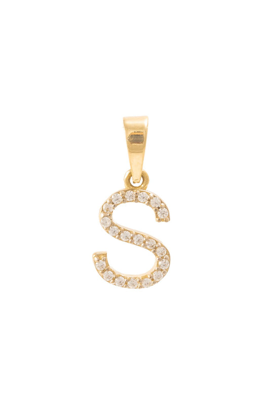 Dije de oro sólido en 10 kilates con la letra "E" con zirconia.png